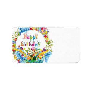 Happy Birthday Party Label