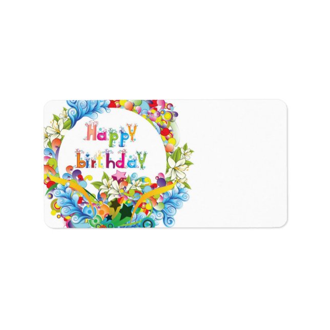 Happy Birthday Party Label (Front)