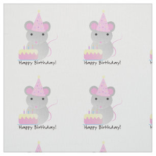 Happy Birthday Party Mouse Fabric