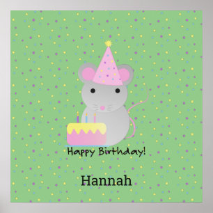 Happy Birthday Party Mouse  Poster