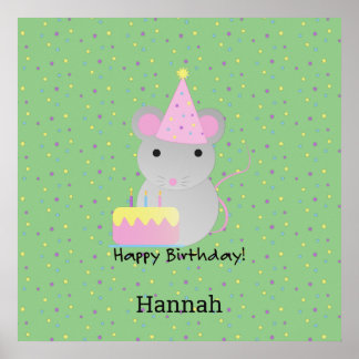 Happy Birthday Party Mouse  Poster