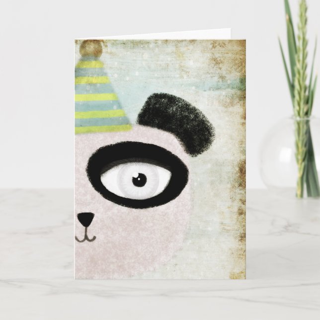 Happy Birthday Party Panda Bear Japan Art Print Card (Front)