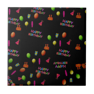 Happy Birthday Party Personalise Destiny Destiny'S Tile
