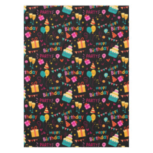 Happy birthday party print tablecloth