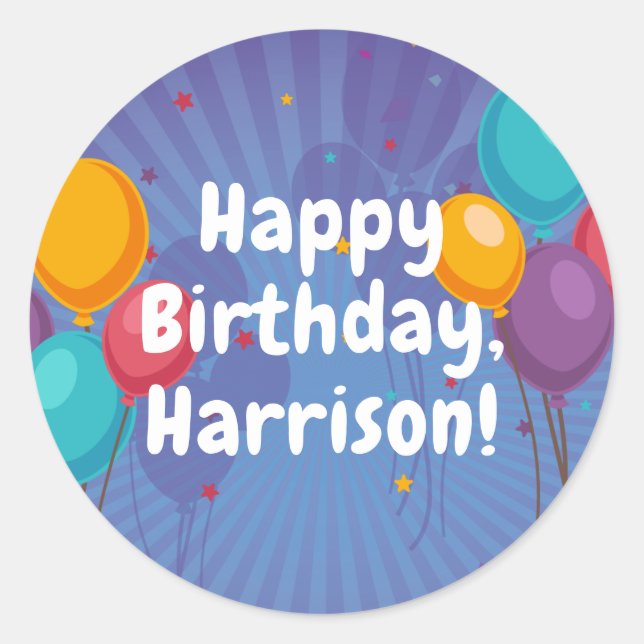 Happy Birthday Party Sticker (Front)