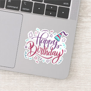 Happy birthday party sticker 