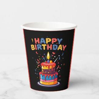 Happy Birthday Party Theme Supplies Paper Cups