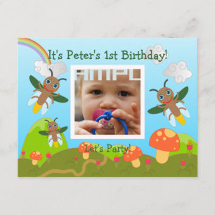 Happy Birthday Party with firefly Invitation