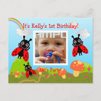 Happy Birthday Party with ladybug Invitation