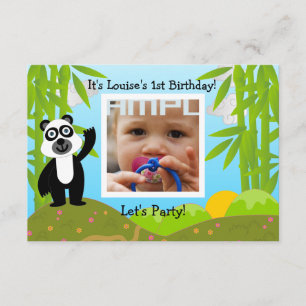 Happy Birthday Party with panda bear Invitation