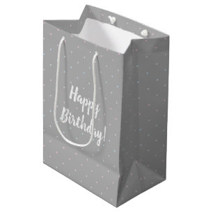 Happy Birthday Pastel Dot Pattern Gift Bag