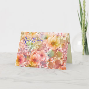Happy Birthday pastel flower garden Card
