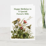 Happy Birthday PASTOR's Wife- AB Card<br><div class="desc">Vintage floral design Greets Pastor's Wife with Happy Birthday Wishes.  Scripture and Verse inside.</div>