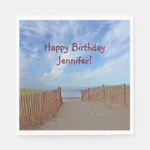 Happy Birthday Path to The Beach Napkin