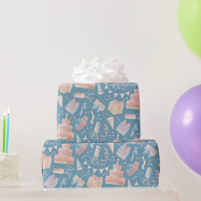 Happy Birthday Pattern Wrapping Paper (Party Gifts)