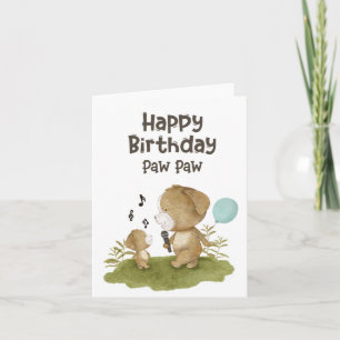 Happy Birthday Paw Paw - Pet Lover - Pet Birthday Card