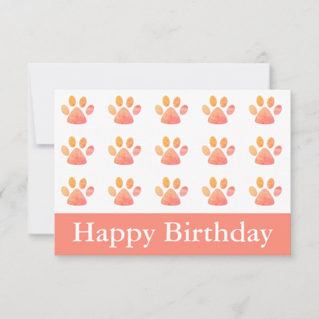 Happy Birthday Pawprint  (Front)