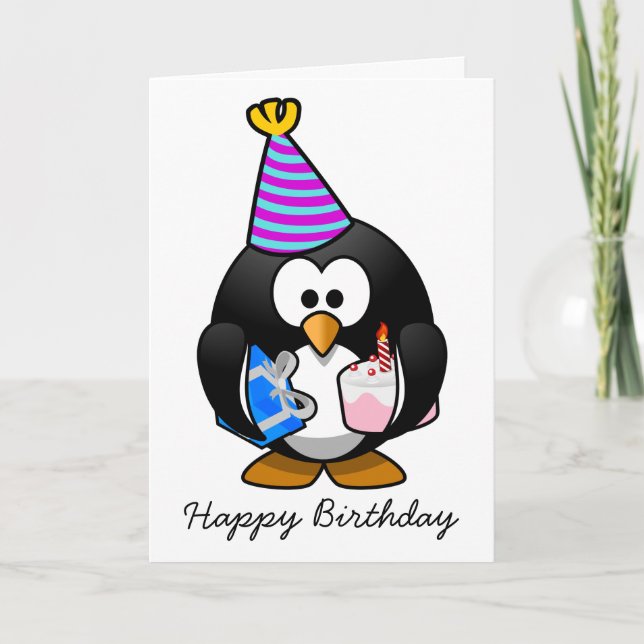 Happy Birthday Penguin Birthday Card (Front)