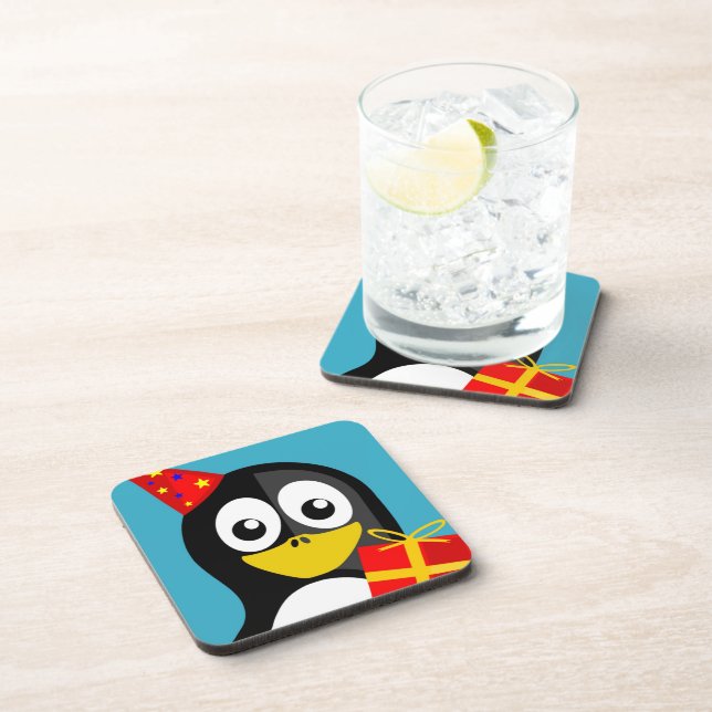 "HAPPY BIRTHDAY" PENGUIN COASTER (Right Side)