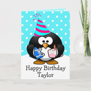 Happy Birthday Penguin Kids Card