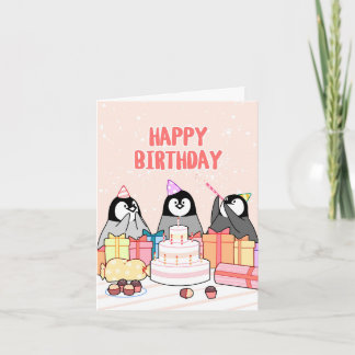 Happy birthday penguins card