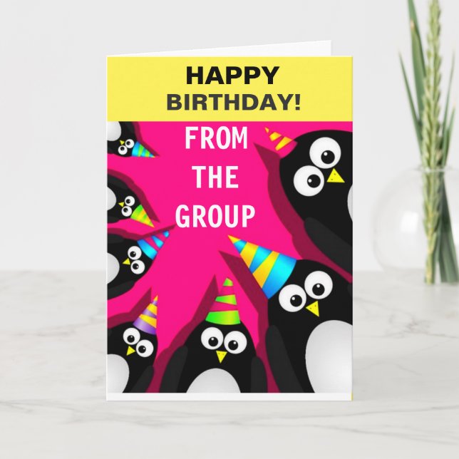 Happy Birthday Penguins Greeting Card (Front)