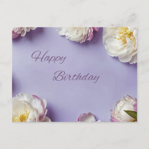 Happy Birthday Peony Flowers  Postcard