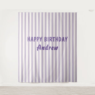Happy Birthday Personalised Banner Wall Tapestry