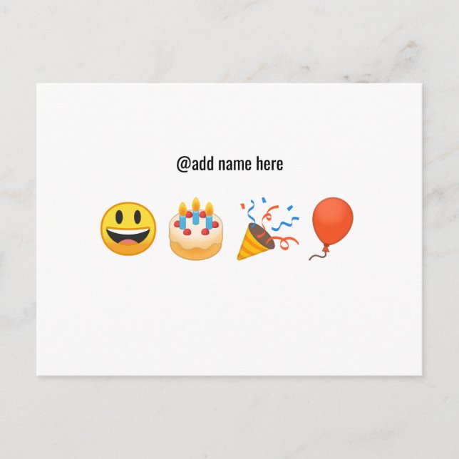 Happy Birthday | Personalised Emoji Postcard (Front)