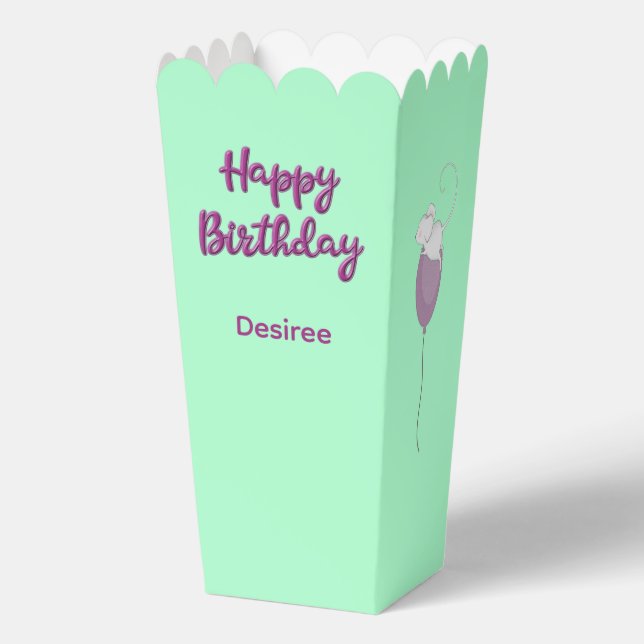 Happy Birthday Personalised Name Mouse Balloons Favour Box (Front)
