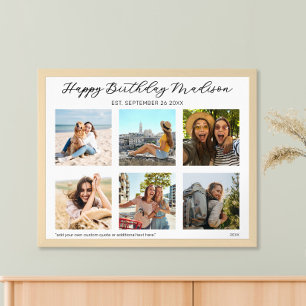 Happy Birthday Personalised Photo Collage Poster