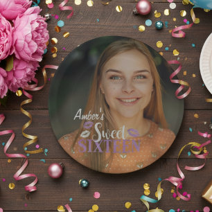 Happy Birthday Personalised Photo Paper Plate