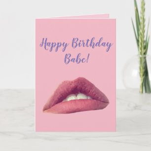 Happy Birthday Personalised pink Lips  Card