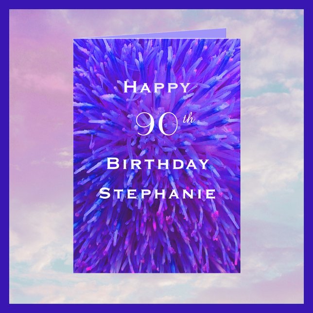 Happy Birthday, Personalised, Purple Abstract Card (Creator Uploaded)