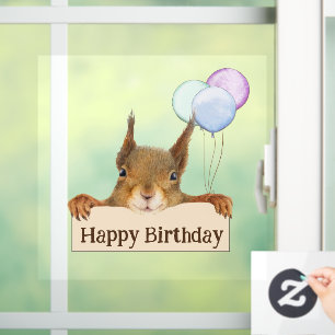 Happy Birthday Personalised Squirrel Balloon
