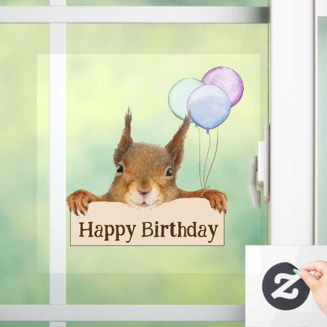 Happy Birthday Personalised Squirrel Balloon  (Home)