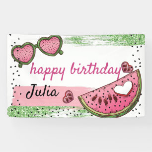Happy Birthday Personalised Summer Watermelon Banner