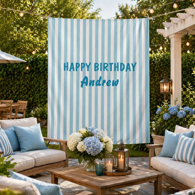 Happy Birthday Personalized Banner Wall Tapestry (Creator Uploaded)