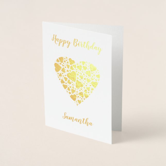 Happy Birthday Personalized Gold Foil Card (Front)