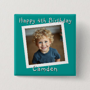 Happy Birthday Personalized Photo 15 Cm Square Badge