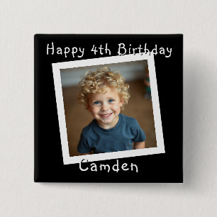 Happy Birthday Personalized Photo 15 Cm Square Badge