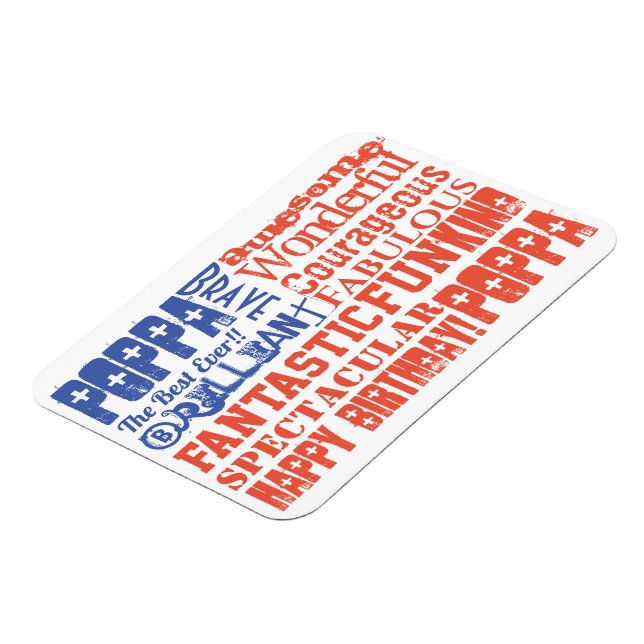 Happy Birthday PERSONALIZED USA FLAG Magnet (Left Side)