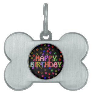 Happy Birthday Pet Name Tag