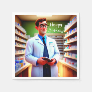 Happy Birthday Pharmacist Napkin