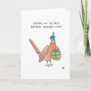 Happy Birthday Pheasant Bird Card