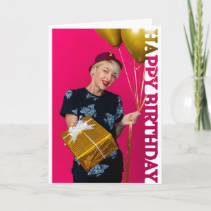 Happy Birthday Photo celebration  Thank You Card