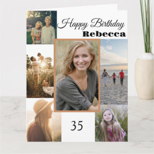 Happy Birthday Photo Collage Any Age Card