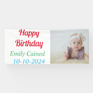 Happy Birthday  Photo Colourful Candles  Banner