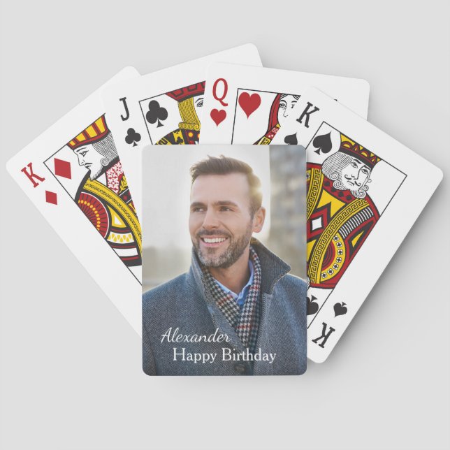 Happy Birthday Photo Custom  Playing Cards (Back)