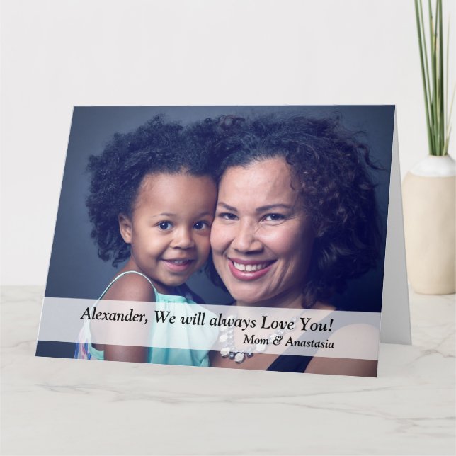 Happy Birthday Photo Family Mum Big Personalise Card (Front)